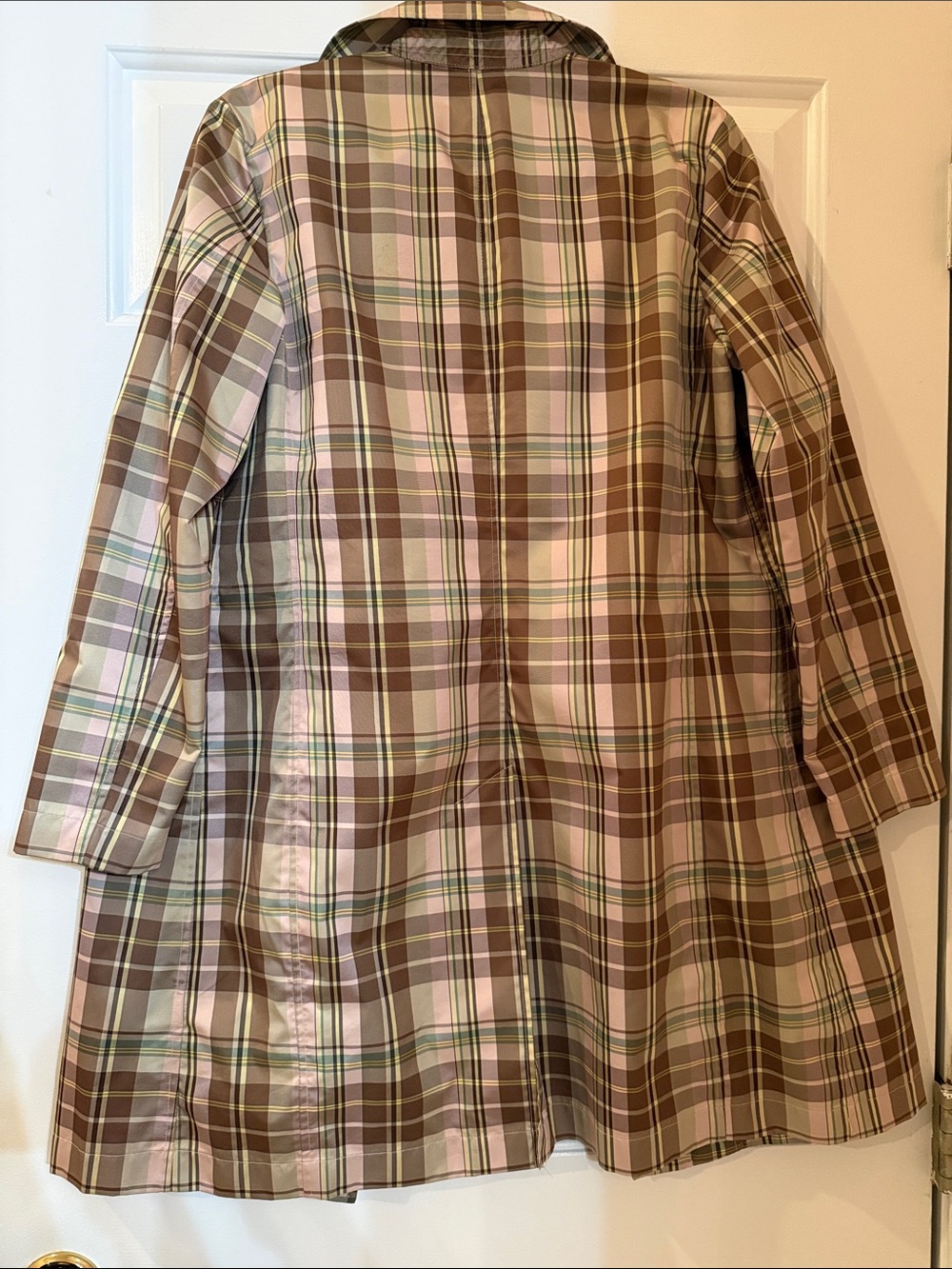 GAP Plaid A-Line Jacket in Pink, Brown and Green - Maternity - Picture 2 of 5